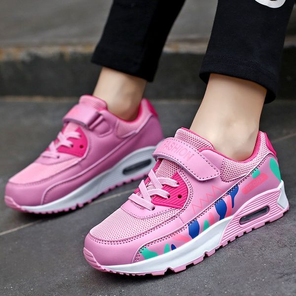 

sfmeg women's summer breathable comfortable leisure sports sports running student running shoes medium and big children all-match trend, Black