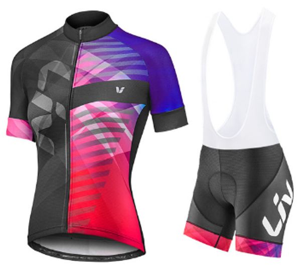 

woman cycling jersey set liv purple summer 2020 mtb road bicycle clothing breathable mountain bike clothes quick-dry cycling set, Black;blue