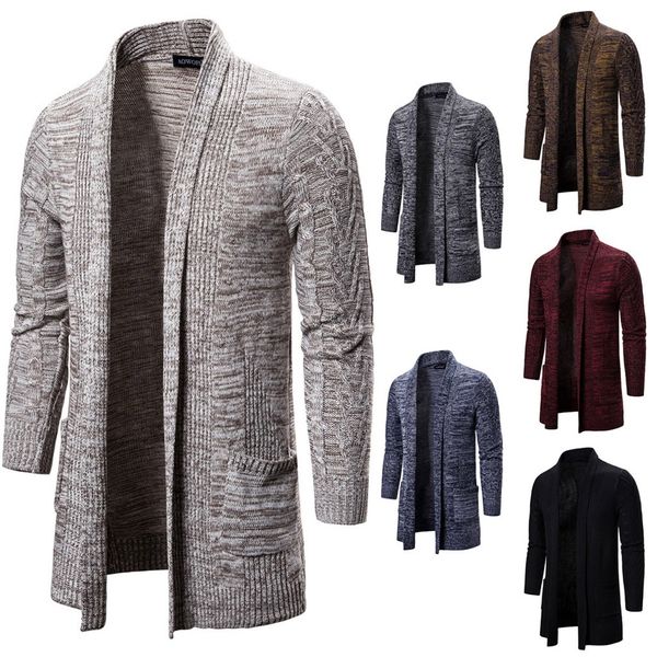 

мужские свитера кардигана вскользь outwear твердая вязать пальто куртки с длинным рукавом плащ пальто вязаные свитера кардиганы верхняя одеж, White;black