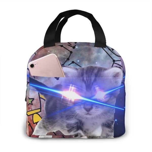 

noisydesigns 2020 новый портативный тепловой изолированный обед коробка школа мешок хранения кошку пространства портативный пикник сумка обе, Blue;pink
