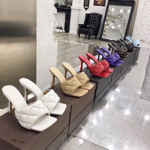 

2020 new luxur designer women flip flop sandal nappa dream stretch sandals ladies luxury party slippers wedding women's high heels with, Black