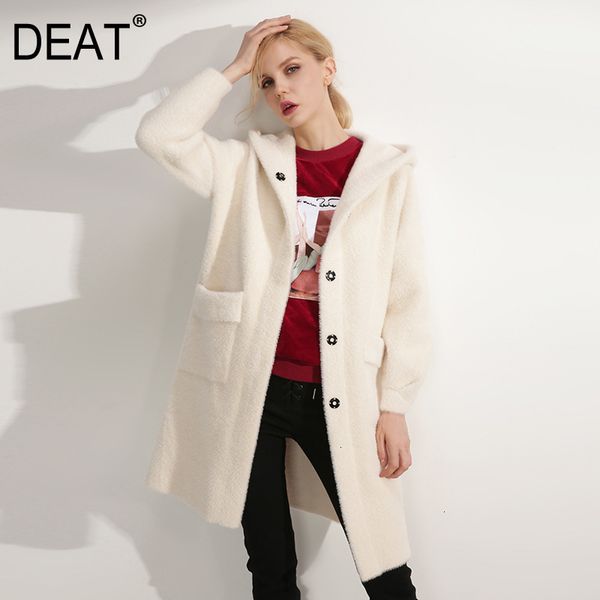 

deat] 2019 осень зима новый шаблон с длинными рукавами solid color темперамент высокого качества кашемира женщины теплый шерстяное пальто a, Black