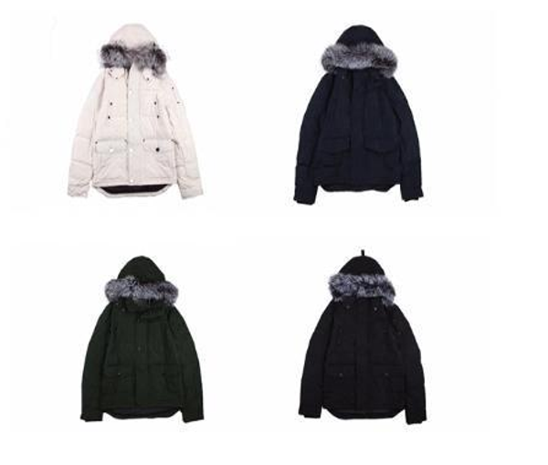 

co branded canada mens and womens plush thickened down jacket loose thickened jacket nylon fabric 90% down content windprbb19f#, Black