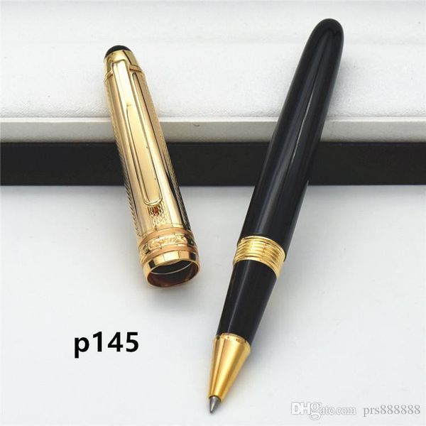 

wholesale high-qualit luxury metal and resin ballpoint pen roller ball pen school office stationery sell mb brand writing pen p145, Blue;orange