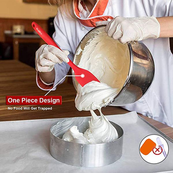 

walfos food grade non stick butter cooking silicone spatula set cookie pastry scraper cake baking spatula silicone spatula