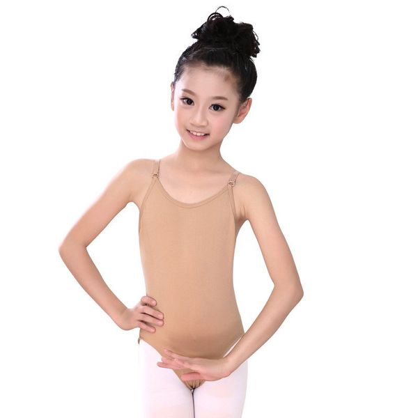 

children seamless ballet clothes camisole skin gymnastics leotard girls kids dance ballet underwear nude leotard, Black;red