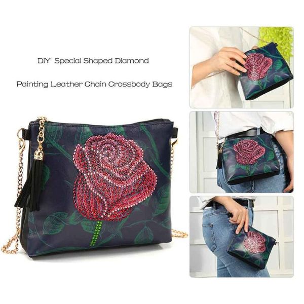 

2020 luxury ladies shoulder bag banquet women wedding evening bag fashion diy diamond embroidery leather chain crossbody