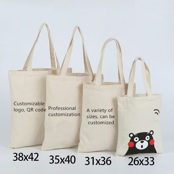 

пользовательский логотип хлопковый холщовый мешок настраиваемый шаблон сумка пустой холщовый мешок экологически чистые сумки a04