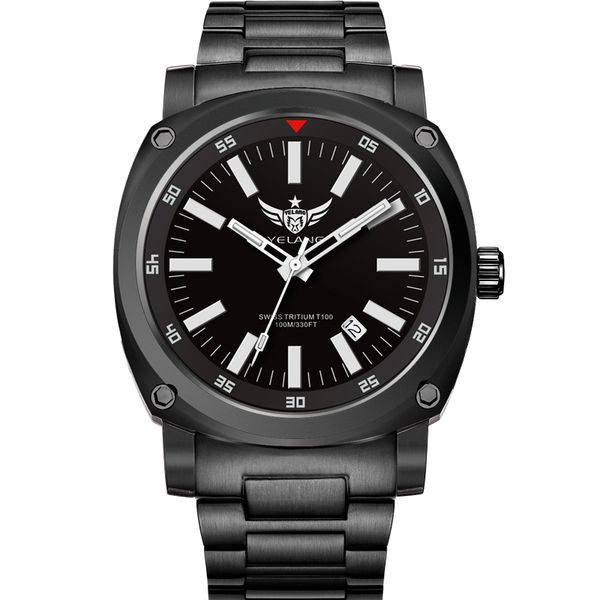 

yelang v3.3 plus super bright tritium gas luminous mens sapphire mirror men business titanium alloy automatic mechanical watch, Slivery;brown