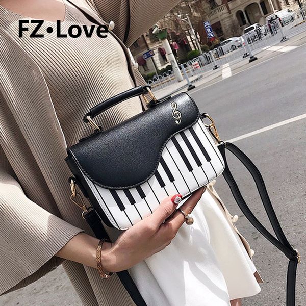 

piano music notes pu leather shoulder tote bag purse crossbody handbag for women girls fashion clutch ladies messenger bag