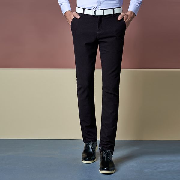 

new winter high-end men's trousers fashion leisure male pants pants straight four colors to choose, Black