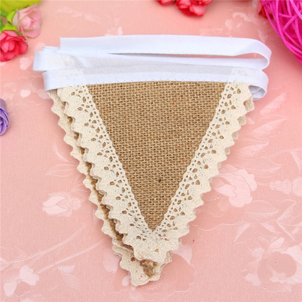 2019 Retro Shabby Chic Wedding Banner Flag Xmas Party Rustic