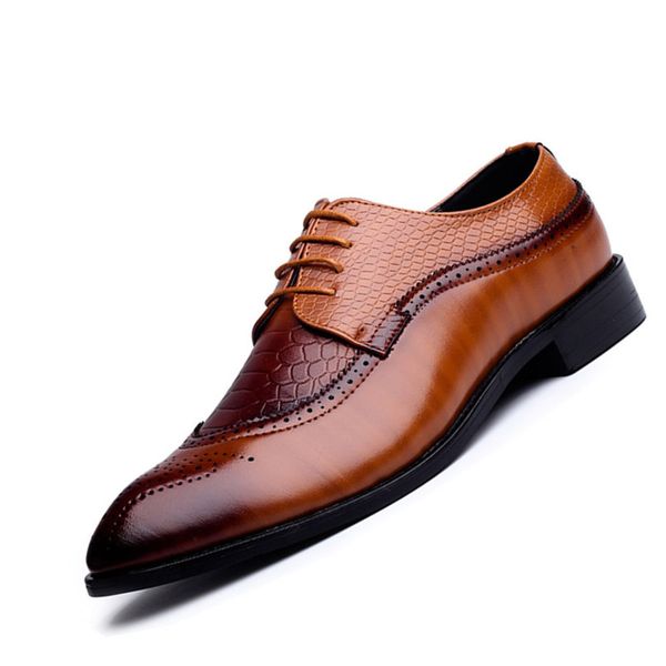 

new fashion vintage men oxfords italy style breathable male dress shoes genuine leather flat formal shoes, Black