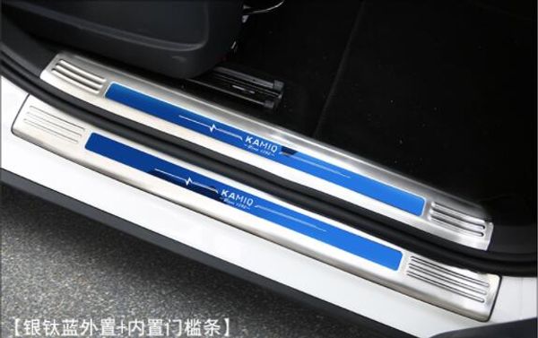 

for skoda kamiq threshold stainless steel welcome scooter door and pedal kamiq decoration