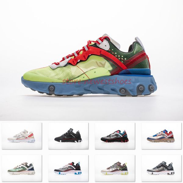 

undercaver x react element 87 black white red men women running shoes 2019 new designer trainer sports sneakers size us 12