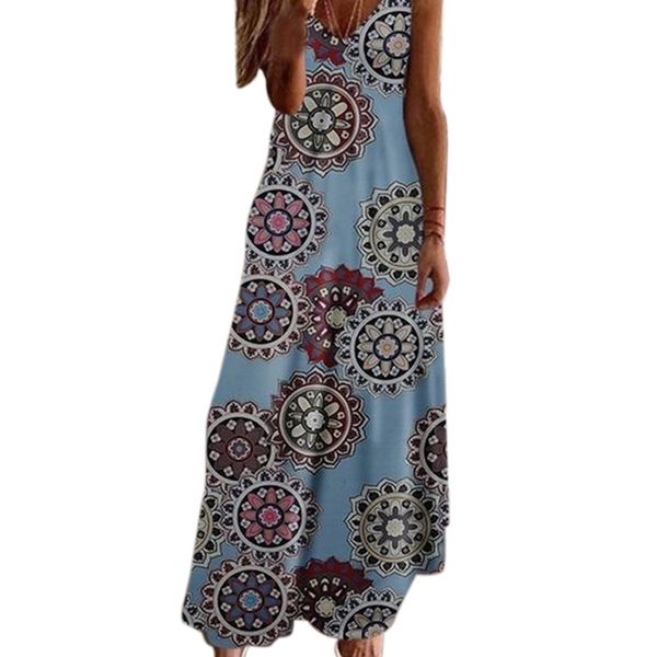 

summer dress women v neck sleeveless hem maxi dress beach holiday long sundresses, White