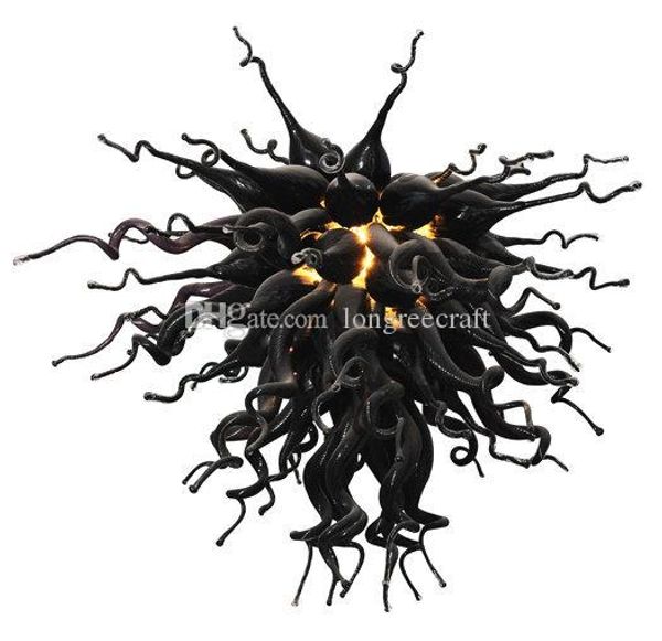 

classic black glass art chandelier style blown glass chandeleir lighting with led custom made flush mounted ceiling lights