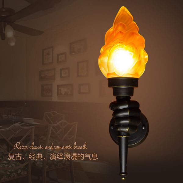 

antique wall light farmhouse kitchen dining room bedroom wall side lamp art deco sconces led flame effect light fixtures