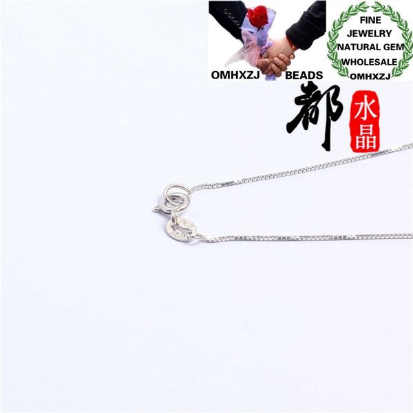 

omhxzj wholesale zb479 european fashion woman birthday wedding gift natrual fine obsidian beads 925 sterling silver necklace