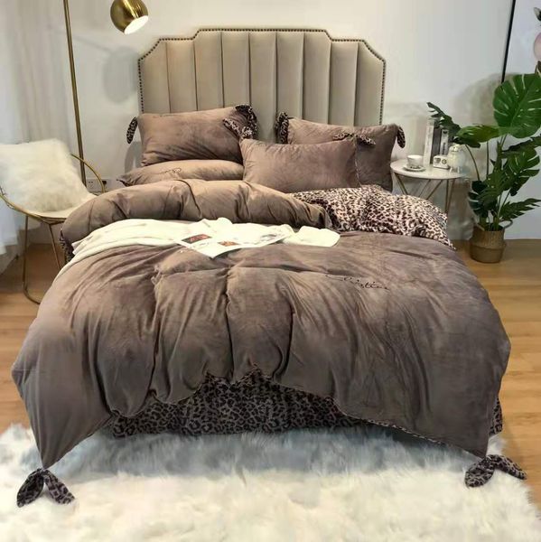 

fb1912ak0019 weighted soft baby cashmere bedding set 4 pcs/set crytal fleece velvet duvet cover home textile thickening bed linen