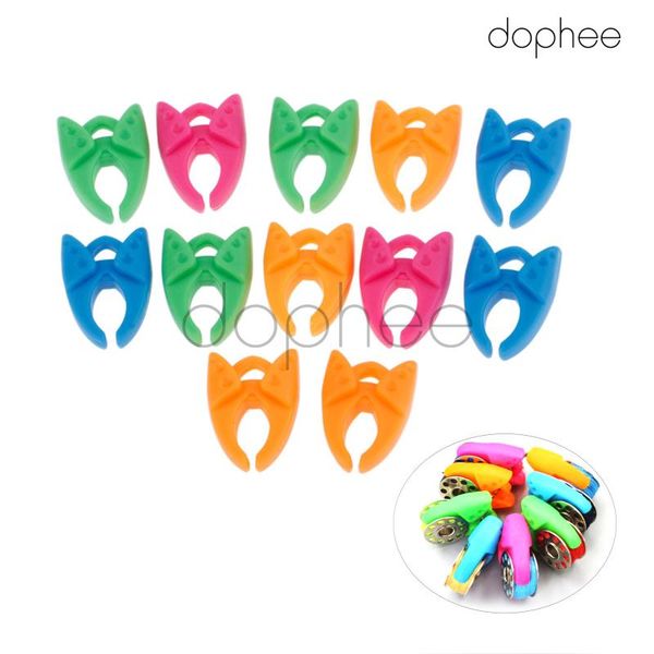 

dophee 12шт силиконовый гель бобина роликовые зажимы резьбы катушки фиксированные обмотанные зажим случайные смешанные цвета швейные принадл, Black