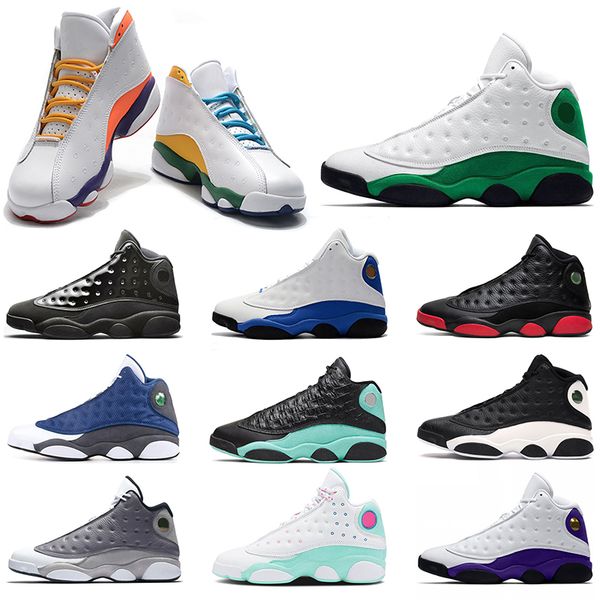 

new mens basketball shoes jumpman 13 flint 13s island green bred reverse he got game men women sports sneakers size 36-47, White;red