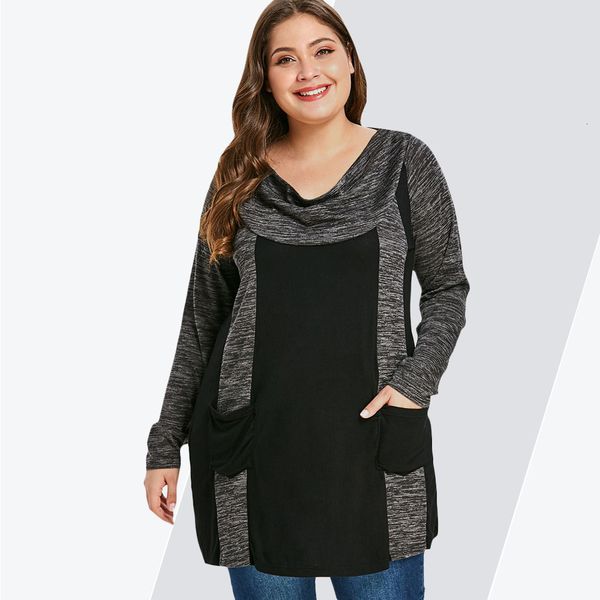 

женская рубашки женщины топы размер contrast футболка vrouwelijke повседневный col lange mouwen портальные карманный тенниска vrouwen kledin, White