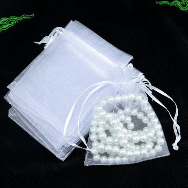 

100pcs/lot 13*18cm organza gift bags drawable wedding party favor gifts jewelry packaging bags pouches