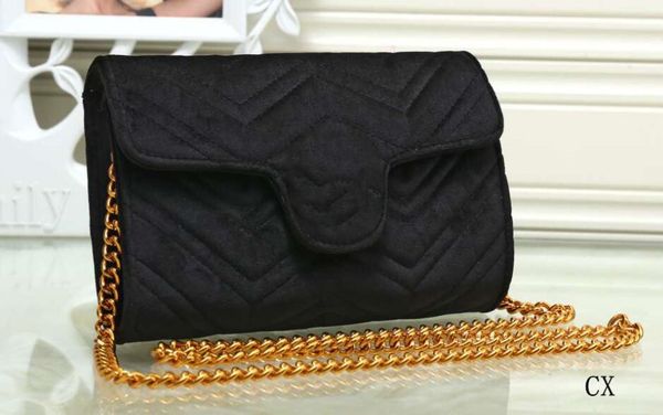 

fashion women shoulder bags classic gold chain velvet bag heart style women bag handbag tote bags messenger handbags 2212 black