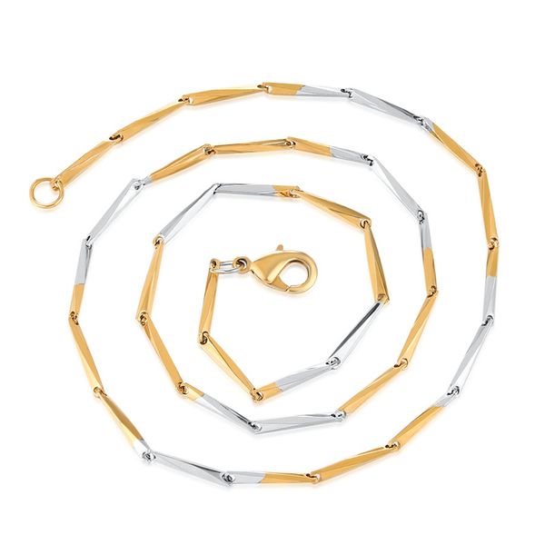 

fashion lady double color necklace round buckle jewelry creative slender gold silver long necklace gift