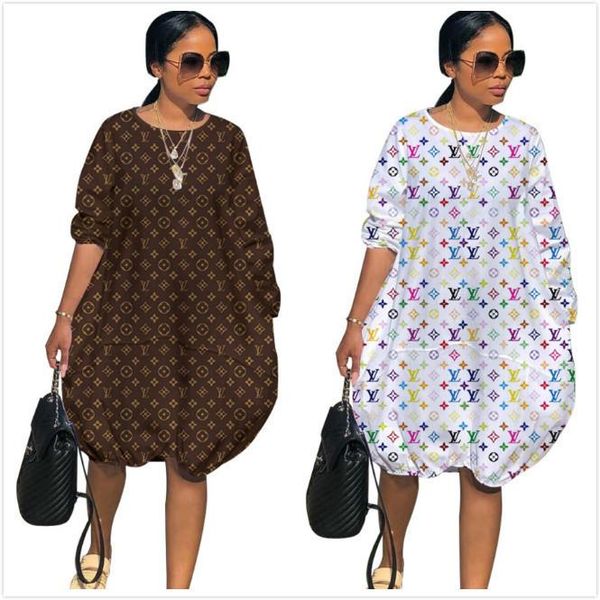 

2020 dress for women print letters autumn and winter designer womens dress long-sleeved printed letter dress s-xxl 1053