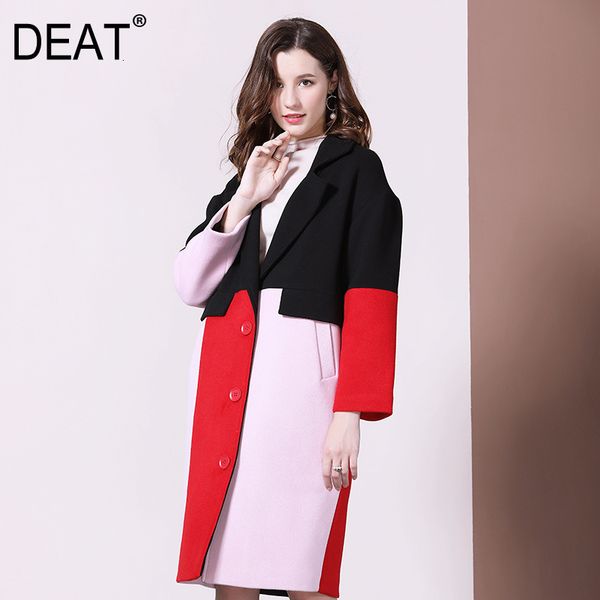 

deat] 2019 fashion tide women's woolen coat wool s- leisure add cotton warm elegant panelled high-end mid-calf length aq289, Black