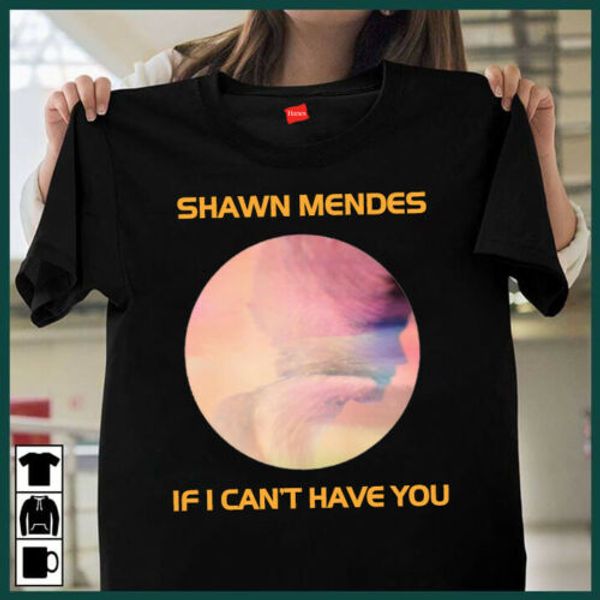 

new shawn mendes - if i can't have you yellow text t-shirt, White;black