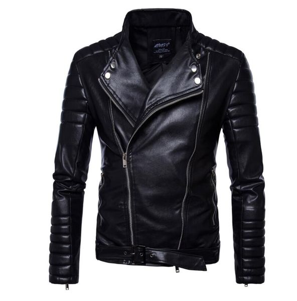 

autumn leather jacket men motorcycle coat mens jackets clothes personalized jaqueta de couro stage street dance fashion black