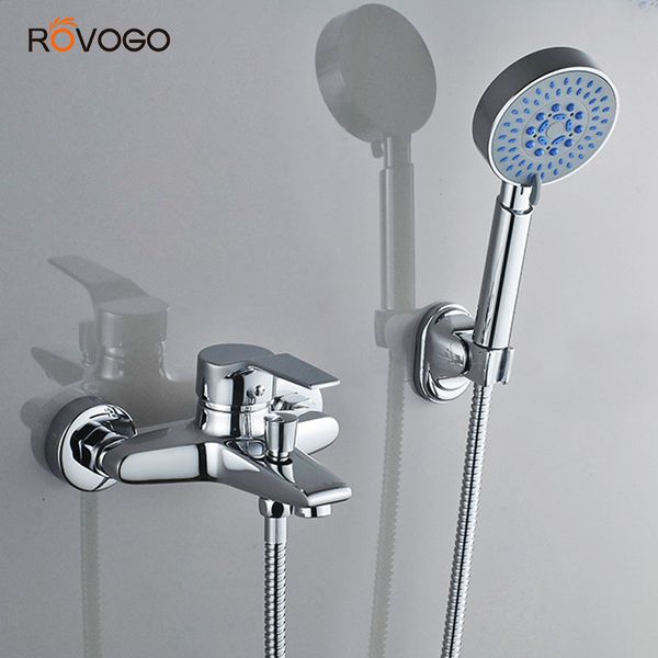 2019 Rovogo Bathroom Bathtub Faucet With Hand Shower Chrome Wall