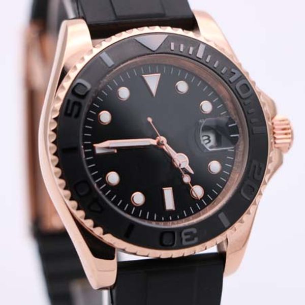 

movement luxury ym rubber quality classic black 40mm designer mens watches mens strap automatic factory watch dial sell aj 2836 bpmu, Slivery;brown