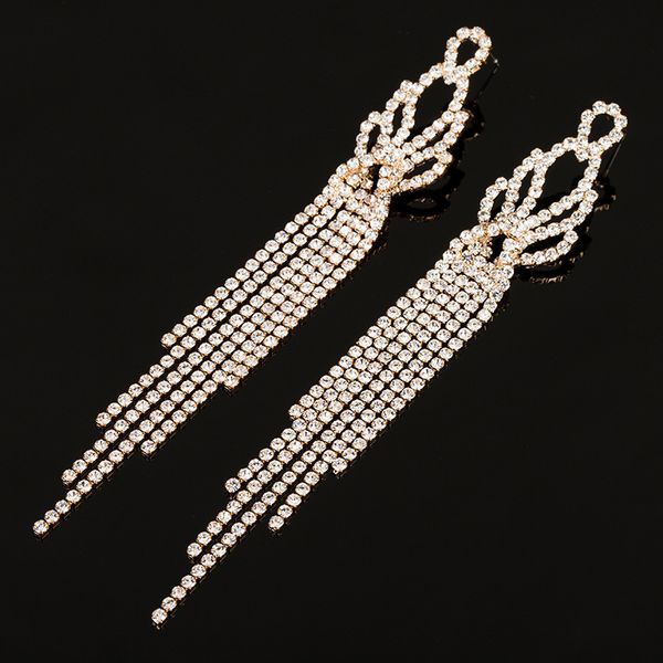 

rhinestone ear nail earrings exaggeration bride assembling decorate, Golden