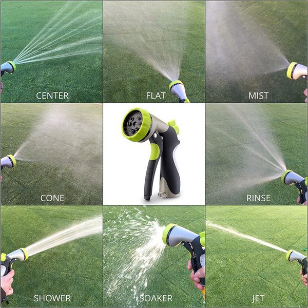 

garden hose spray nozzle 8 pattern heavy duty high pressure pistol car wash home garden faucets spray nozzle plants pipe fitting