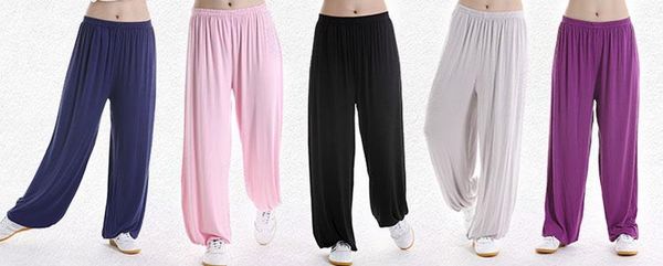 

10color comfortabe summer martial arts yoga lantern trousers bloomers training kungfu tai chi pants, Black;red