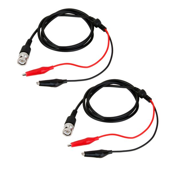 

2pcs 110cm bnc q9 to dual alligator clip oscilloscope