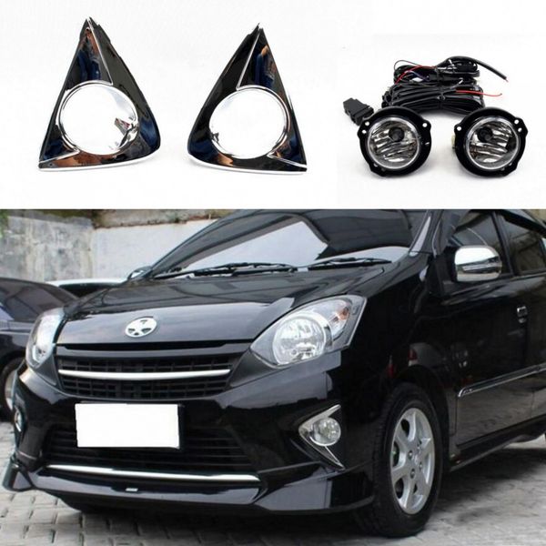 

car oem style directly replacement fog lamp lights w/bulb+switch+wire+bezel/1set for toyota agya/wigo 2013-2016