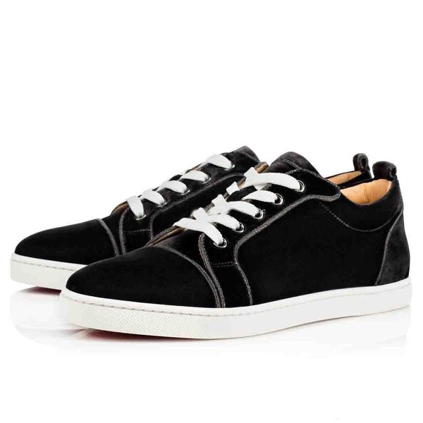 

army green genuine leather low cut sneaker men shoes red bottom junior flat shoes,luxurious designers red sole casual trainers, Black