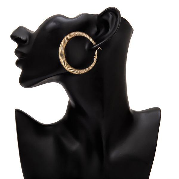 

exaggerate big hoop mesh earrings gold tone american&uropean popular iron earrings for women, Golden;silver