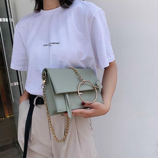 

2020 female flap square bag new quality leather women's handbag travel shoulder messenger bag bolsos mujer