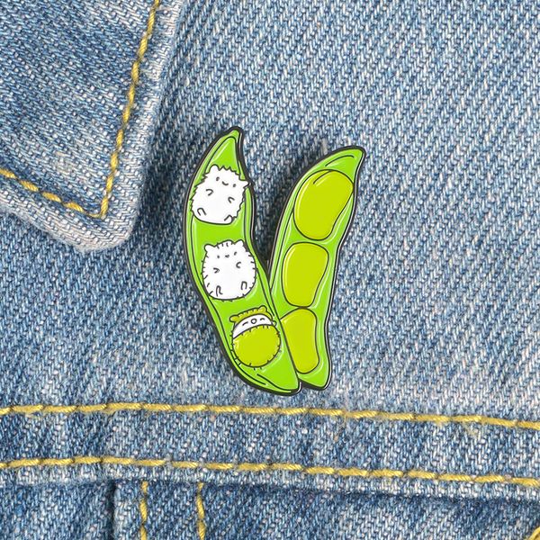 

pea enamel brooches pins clothes bag punk jewelry gift for friends, Gray