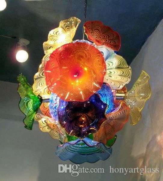 

creative plate chandelier multicolor modern art deco glass hanging led europe style glass pendant chandelier
