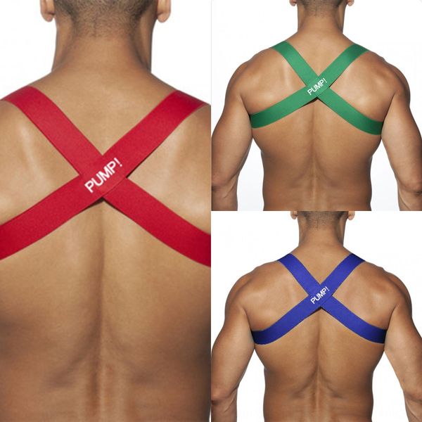 

pump shoulder strap men's strong elastic shoulder strap bodybuilding sports straps men's pu5501, Black;white