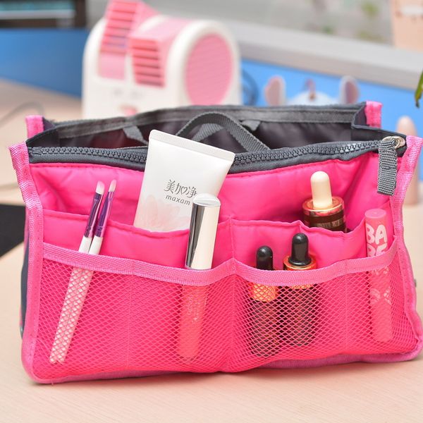 

monerffi insert bag women nylon travel insert pouch handbag purse large capacity lady makeup cosmetic bag female tote