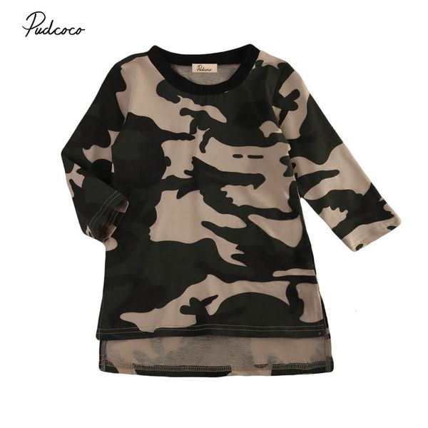

pudcoco kid baby girl clothes casual long sleeve camouflage o neck cotton dresses outfits 0-3years, Red;yellow
