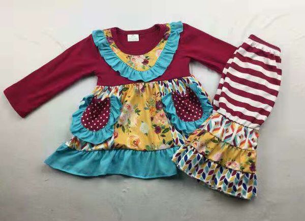 

long sleeve suit for cute girls with stripe pants, White